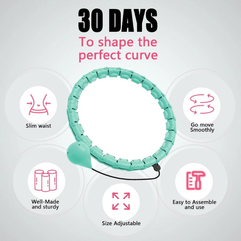 Smart Fitness Hoop Adults Weight Loss Massage Sport Hoops 24 Detachable Links 360° Non Dropping Plus Size
