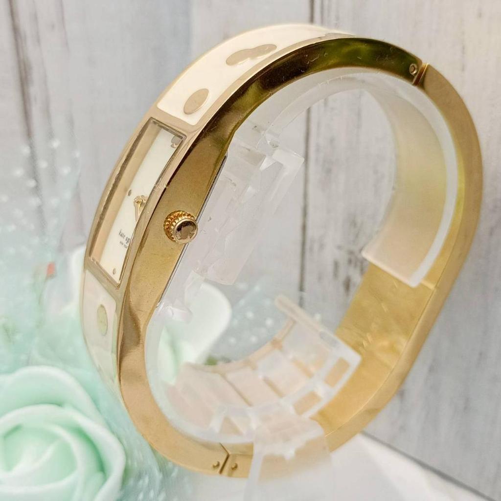 Used Working Item Kate Spade Bangle Type Wristwatch Dot Pattern Ladies