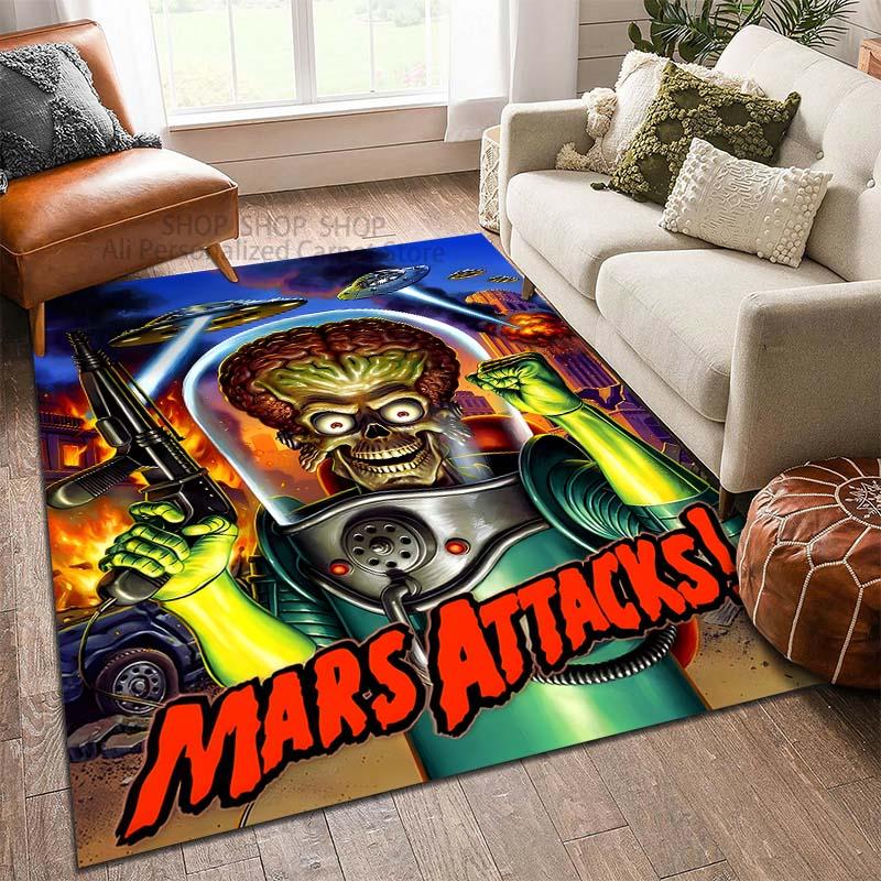 

Movie Mars A-Attacks Printed Carpet for Living Room Bedroom Sofa Home Decor Non-slip Floor Mat Modern Carpet Large Size Gifts 40x60cm (16x24in)