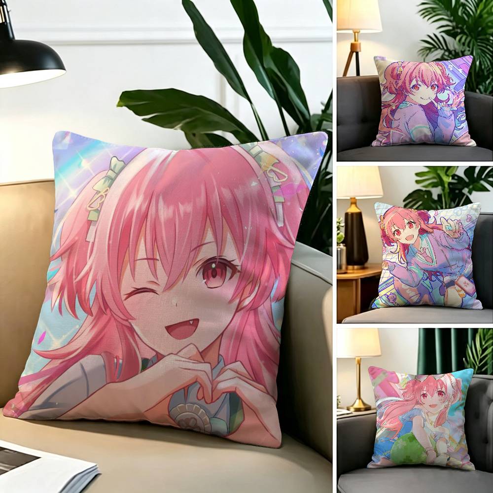 M-Momoi Airi Pillow Case Square Double-Sided Sofa Cushion Cover Bedroom Bedside Pillow