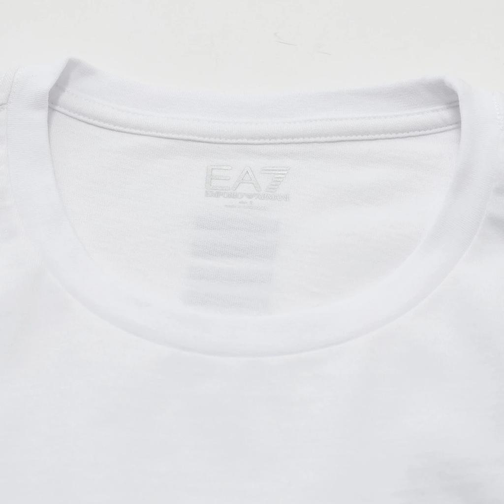 Emporio Armani Ea7 Series Solid Color Letter Print Crew Neck Long Sleeve T-Shirt Men Tops White 6GPT40-PJ2AZ-1100