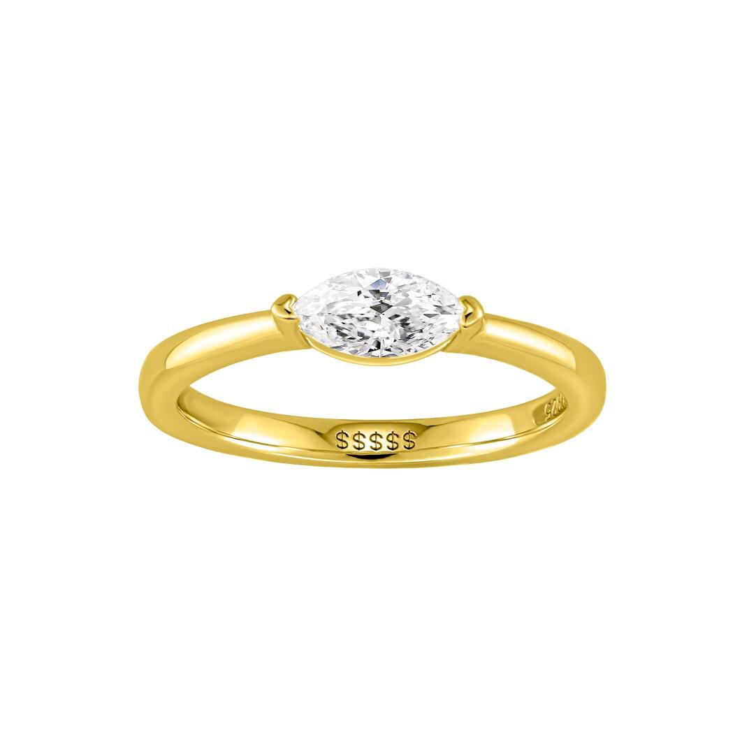 Xiaohongshu Bestseller:  Mermaid s Tear  Zircon Eye-Shaped Ring - Niche, Luxurious, Versatile Jewelry for Women Size 6