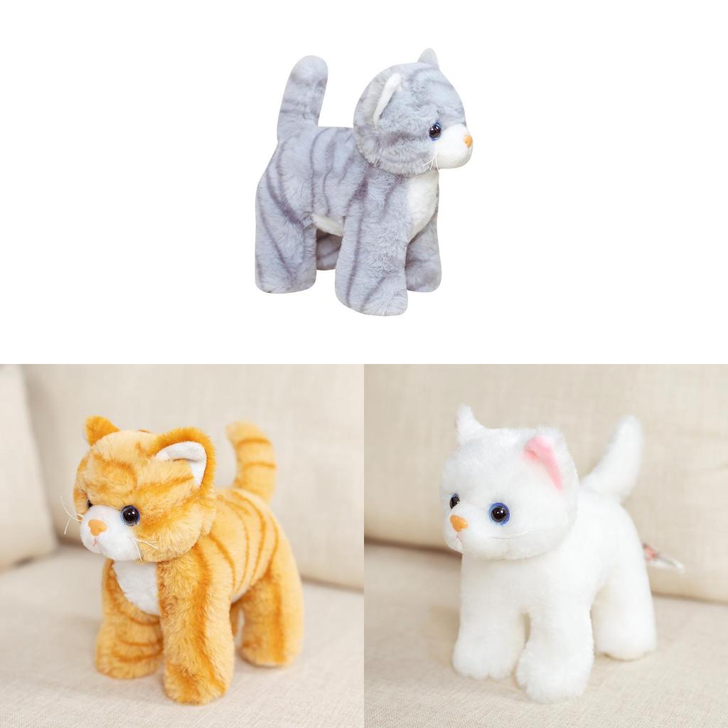 Cute Striped Cat Plush Doll For Kids Baby Gift Animal Stuffed Toy