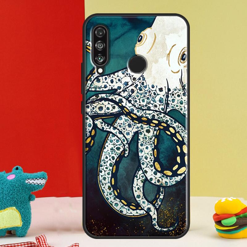Marine Life Ocean Octopus For Huawei Nova 12i 12s 11i 5T 9 10 SE Y91 Y90 Y60 Y70 Y72 Y61 P60 Pro P20 P40 P30 Lite Case