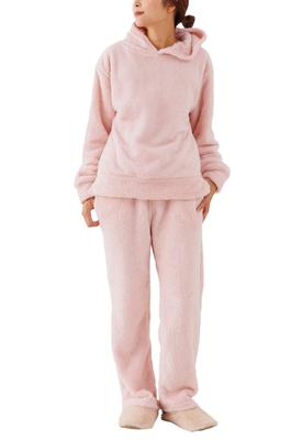 Aunii Sheepskin and Warm Loungewear Long Sleeves and Simple and Plus Sizes Top and 8359 Women's Fall/Winter Pajamas, Hoodie, Top, Pants, Set, Pants,