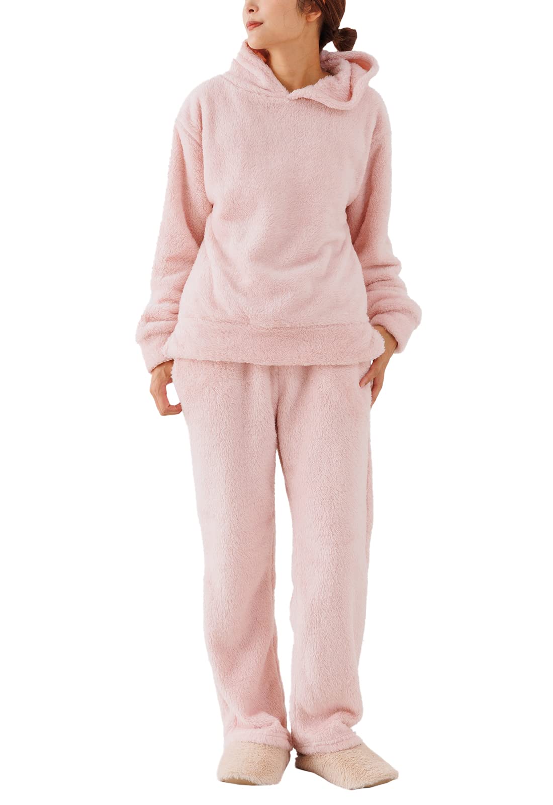 

Aunii Sheepskin and Warm Loungewear Long Sleeves and Simple and Plus Sizes Top and 8359 Women s Fall/Winter Pajamas, Hoodie, Top, Pants, Set, Pants,