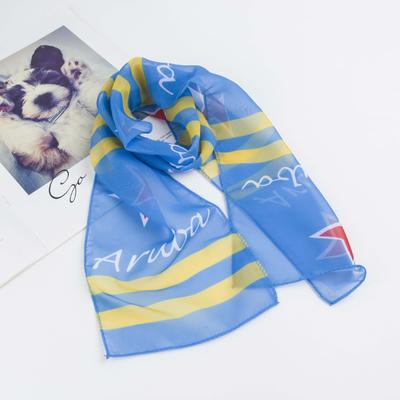 Chiffon Silk Scarf Women'S Decorative Scarf Long Silk Scarf Activity Gift Small Silk Scarf Polyester Printed Scarf