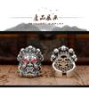 Adjustable Open Ring Men Women Vintage Ethnic Fortune God Plated Geometric Statement