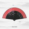 Mengyilian Chinese Style Cherry Blossom Fan Black Cheongsam Han Dynasty Archaic Folding Fan Dance Bamboo Foldable Japanese Style Chinese Folding Fan