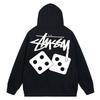Trendy brand zipper hooded autumn and winter new letter flame pai jiu couple coat
