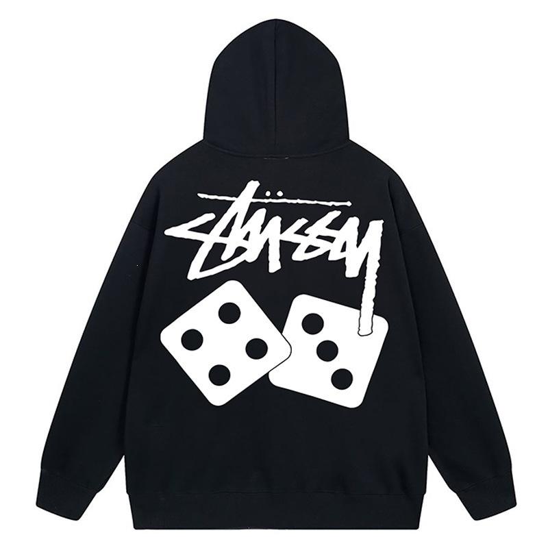 Trendy brand zipper hooded autumn and winter new letter flame pai jiu couple coat