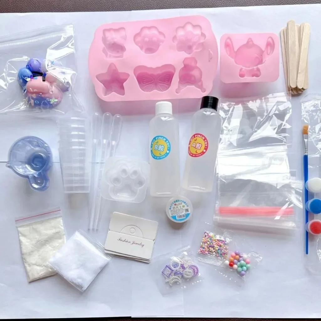 DIY  Squishy Cat Kit Set - Liquid Silicone Gel Making Kit Kawaii Cartoon Character Squishiesa Squishy Cat Cartoon Characters