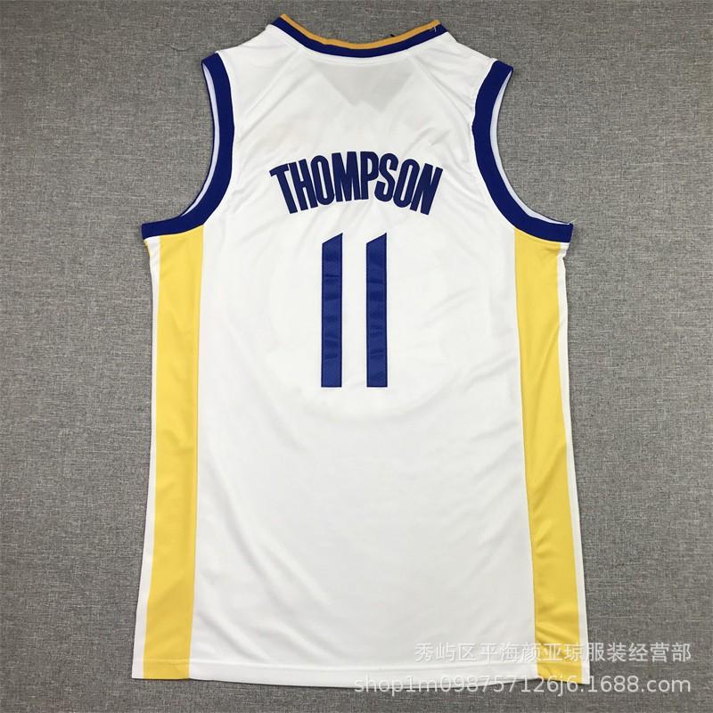 Camisa de Basquete Bordada Golden State Warriors Klay Thompson 11 Masculina Roupa para Fãs de Esportes