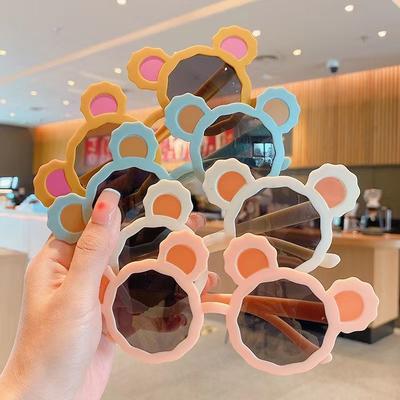 Children'S Sunglasses Cute Cartoon Bear Ears Sunscreen Glasses Boys And Girls Trendy Cool Toys Children'S Sunglasses
