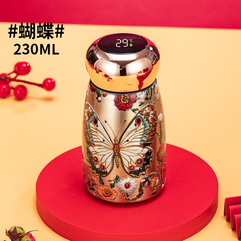 Xiaopangding thermos cup retro Guochao peacock water cup portable creative 316 stainless steel cup high value gift cup