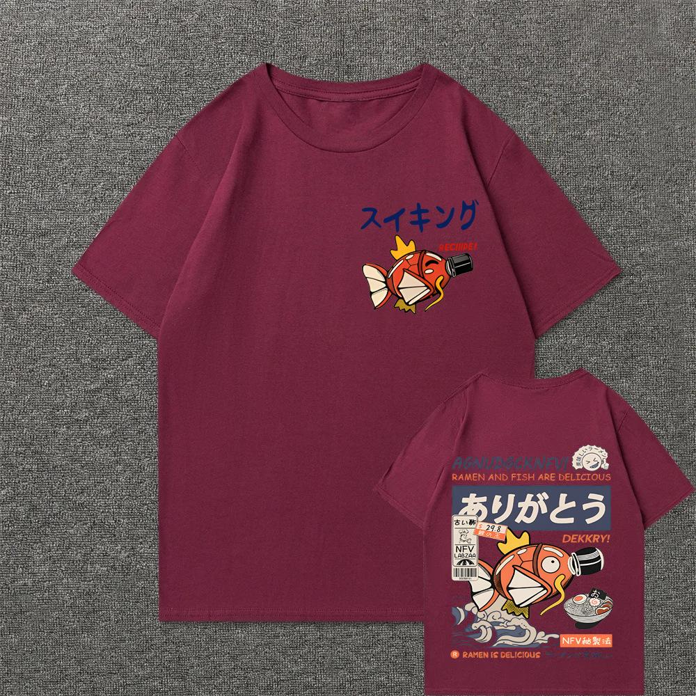 

Аниме футболка мужская свободного покроя хлопок короткий рукав однотонный цвет 3XL