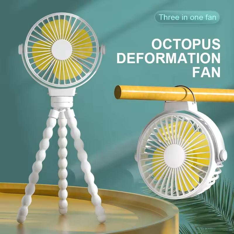 Portable Fan USB Rechargeable Mini Folding Telescopic Floor Low Noise Electric Fan For Household Bedroom Office