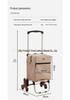 Compact Aluminum Stair-Climbing Shopping Cart with Cloth Bag and Pull Rod