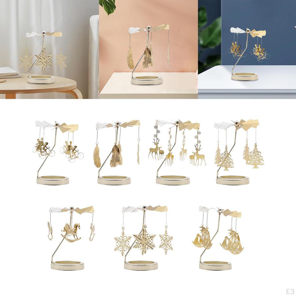 Candle Holder Tea Light Holders Decoration Rotating Candlestick for Livingroom Votive