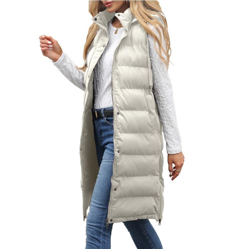 

Autumn and winter new large size autumn and winter hooded long sleeveless padded casual vest 2 4XL