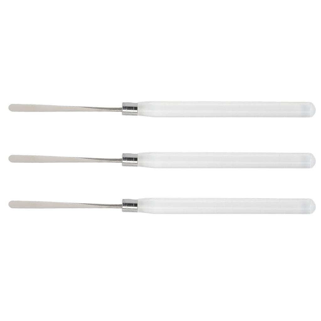 3pcs Makeup  Spatula Color Blending Stainless Steel Transparent Handle Nail Gel Spatula St