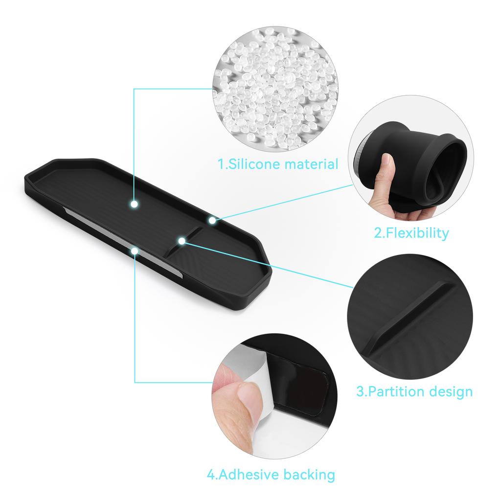 For Kia EV9 2025-2025 Car Dashboard Tray Silicone Center Console Hidden Storage Box Behind Screen Tidying Interior Accessories