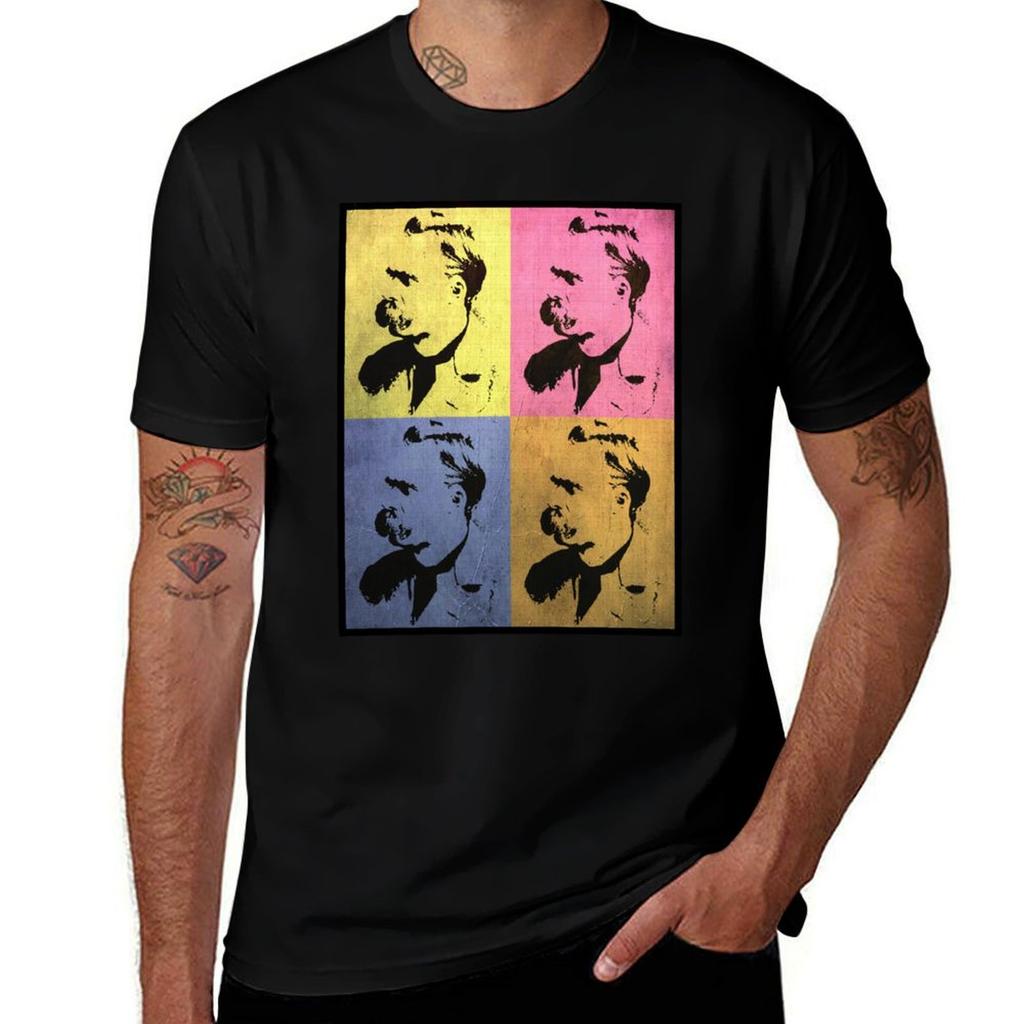 Friedrich Nietzsche Vintage Pop Art Style Design Tshirt Lightweight Running Tshirt