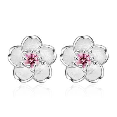 Boucles d'oreilles à tige tempérament pour femmes, mode romantique, petites boucles d'oreilles fraîches, boucles d'oreilles en zircon faites à la main, bijoux en forme de fleur