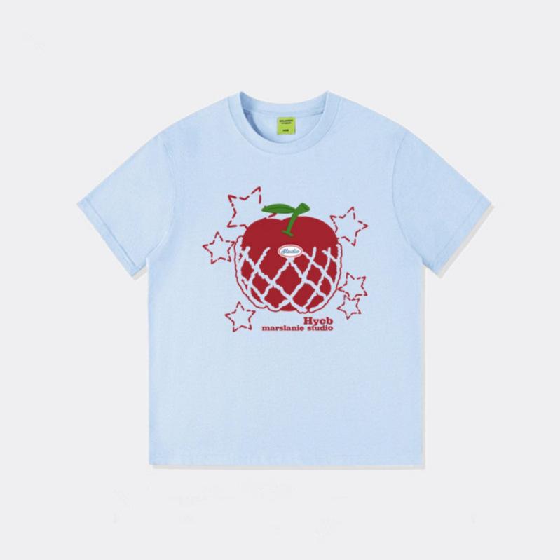 Pure Cotton American Retro Hong Kong Flavor Chic Short-sleeved T-shirt Women's New Summer Loose Design Niche Half-sleeved T-shirt