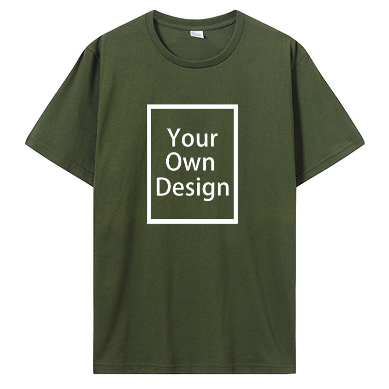 Custom Cotton Customized Print Short Sleeve T Shirt Summer Tops Tees DIY Your Like Photo Or Logo Cotton T-shirt Men Clothing