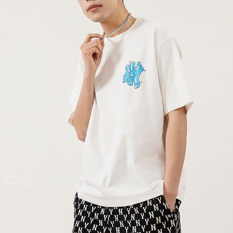 MLB T Shirts Unisex Ivory White Crew Neck Moderate 3ATSL1023-50IVS