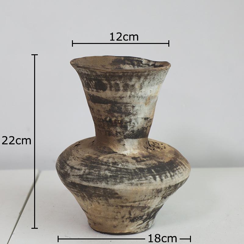 Wabi Sabi Style Retro Ceramic Vase Creative Plant Pot Table Decoration Flower Arrangement Floral Vases Room Aesthetic Decor