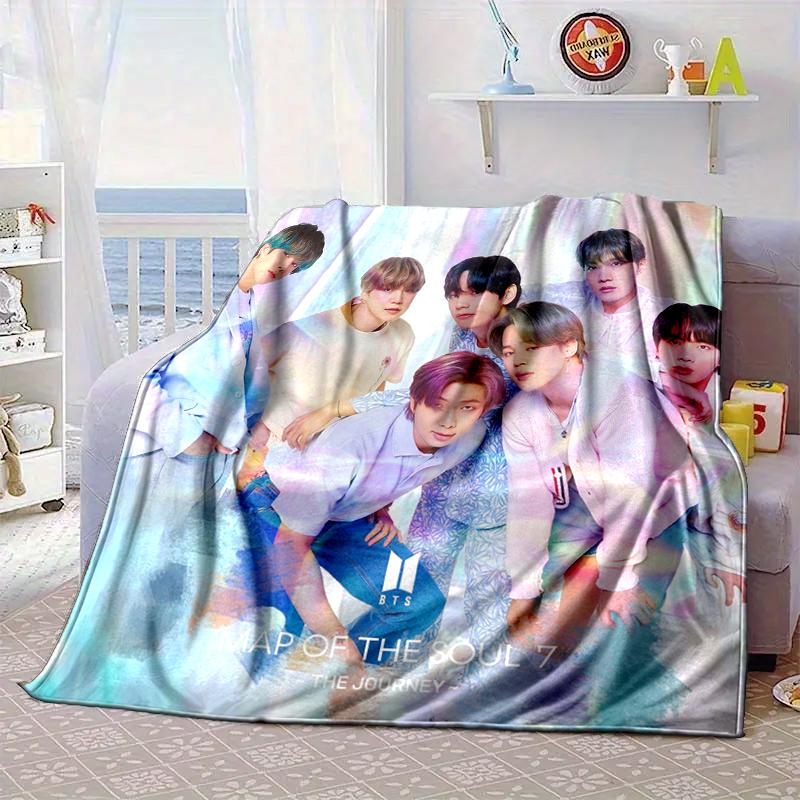 K-pop music group Blanket Flannel Blanket for bed, sofa, Camping, Hiking, Picnic Essentials, gift for family Fan gifts