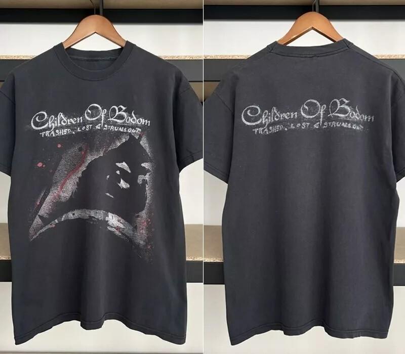 Детская футболка Children of Bodom Trashed Lost & Strungout 2-сторонняя, черная, размеры S-5XL, унисекс, 2000-е XL