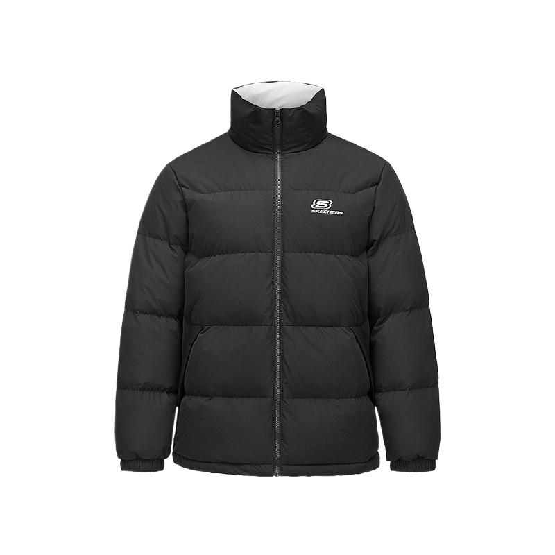 Skechers Comfortable Soft Skin-Friendly Versatile Short Down Jacket Unisex outerwear Carbon-Black L424U261-0018 XXL