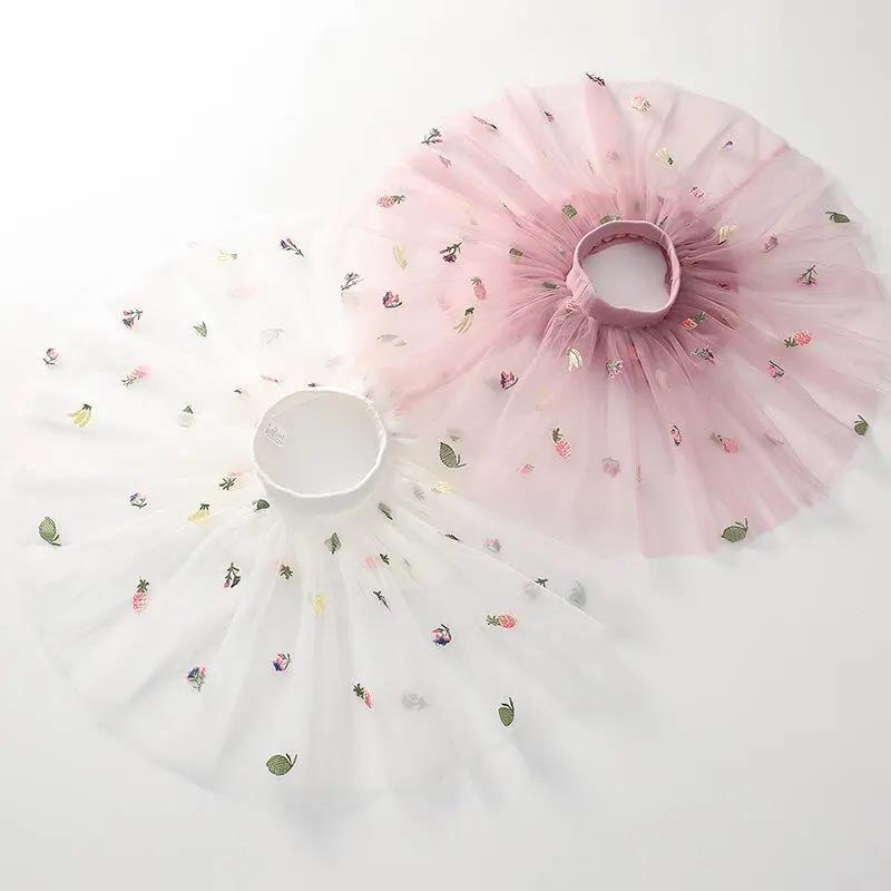 Tjejkjol Barnkjol Pertinekjol Sommar Mesh Princess Dress Girl Spring