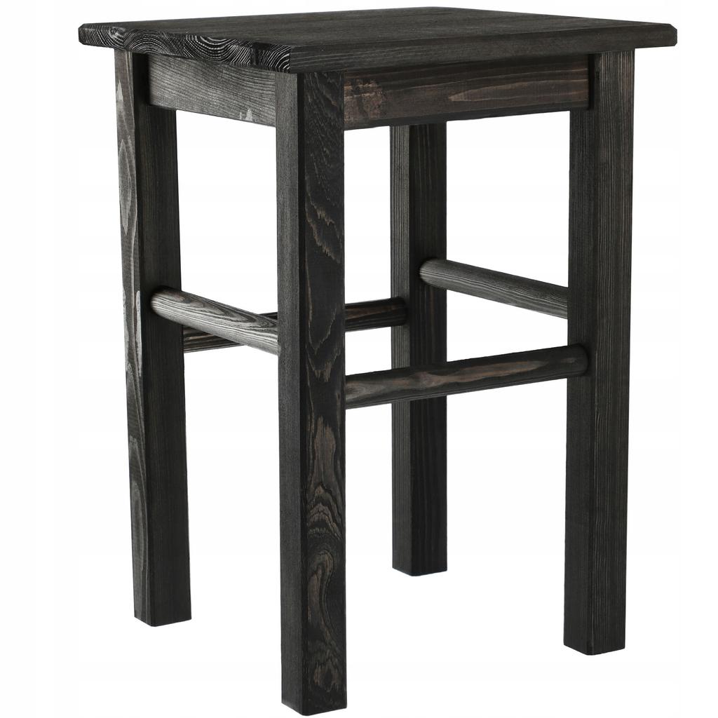 KADAX Sgabello in Legno da Cucina Sgabello Sedia 43,5cm Solido Nero