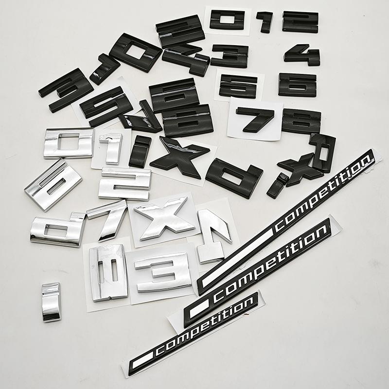 3D ABS Car Sticker M Series Competition Numbers Rear Trunk Emblem Decals For BMW M1 M2 M3 M4 M5 M6 X4M X5M X6M Accessories