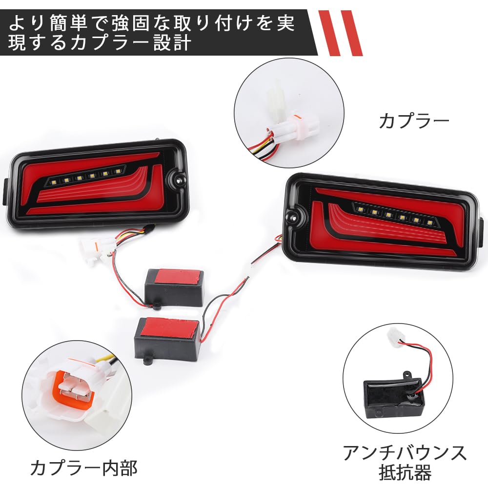 Syncnika LED Tail Lights for Hijet Truck Set of Compatible with Genuine and Black Red [New Design] Jumbo, 2, S500P/S510P (Early Model), Replacement,