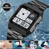 Skmei Electronics Sports Watches for Mens Classical Analog Digital Display Multiple Time Zone LED Waterproof Male 5 Alarm Clock