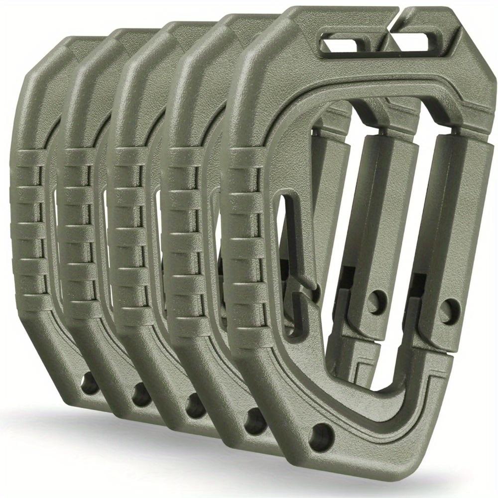 5Pcs Big D-type Plastic Steel Tactical Molle Quick Hook Hanging Buckle Clip Outdoor Camping Backpack Bag EDC Tool Accessories