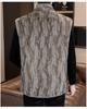 Men's Winter 2025 Faux Leather & Golden Mink Velvet Fur-Integrated Thick Gilet Jacket