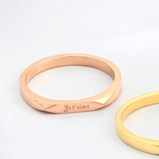 Simple Ins Letter Ring Niche Design Sense Versatile Ring Does Not Fade Titanium Steel Electroplating Women