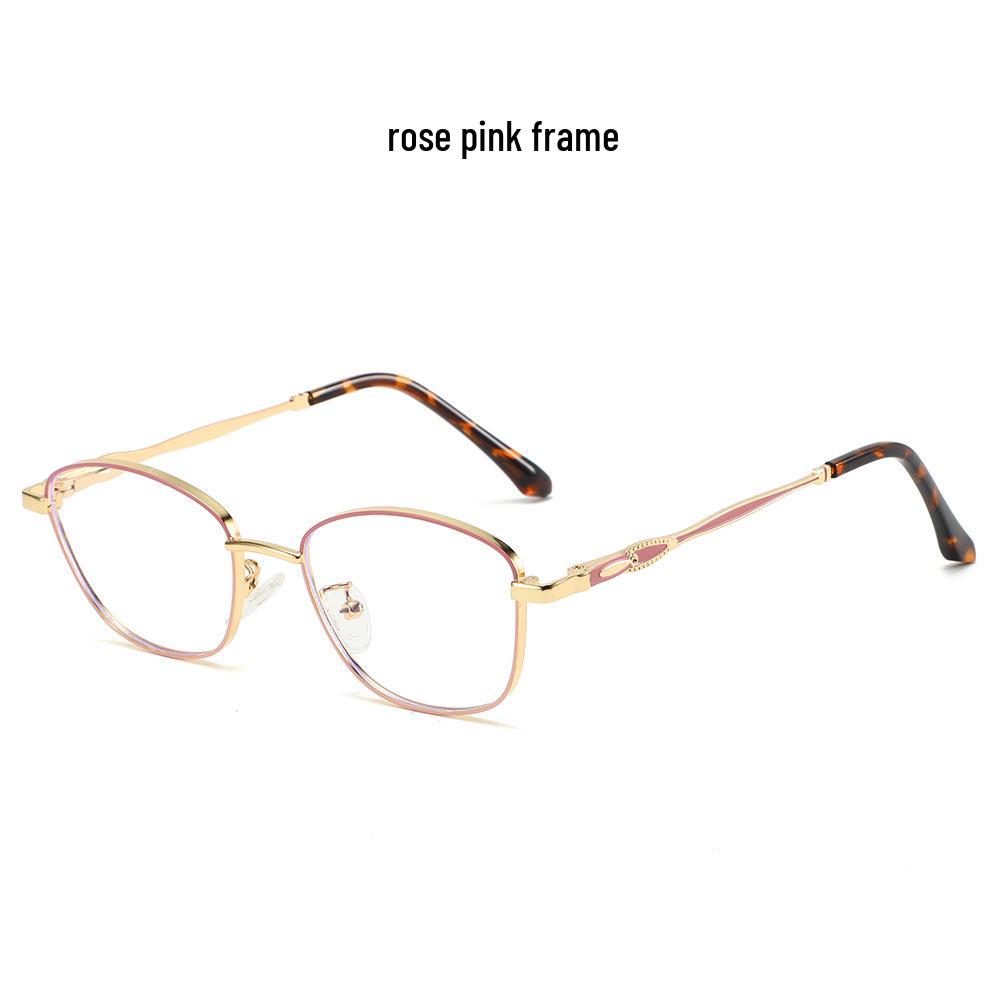 2025 Women’s Fashion Color-Changing Anti-Blue Light Metal Glasses with Flat Lenses - European & American Style