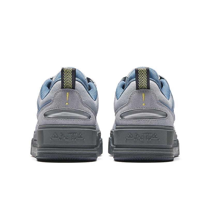 Anta Modische Bequeme Rutschfeste Erhöhte Höhe Low-Top Skateschuhe Damen Sneakers Grau Blau 922348001-11