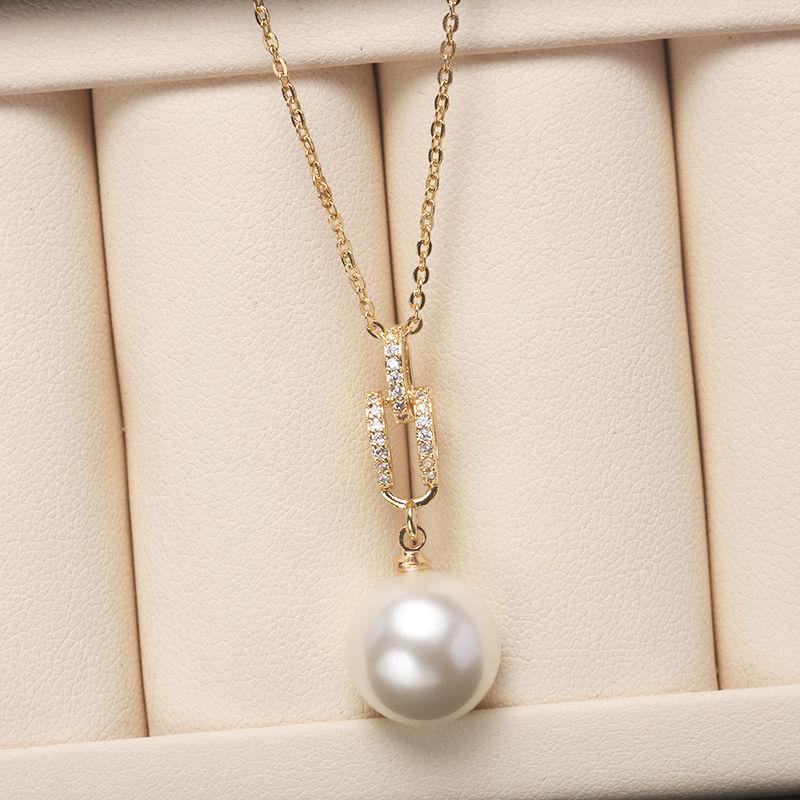 Mom Gift Three-piece Pearl Box Pearl Necklace Female Bead Necklace Pendant for Girlfriend Gift Jewelry Set