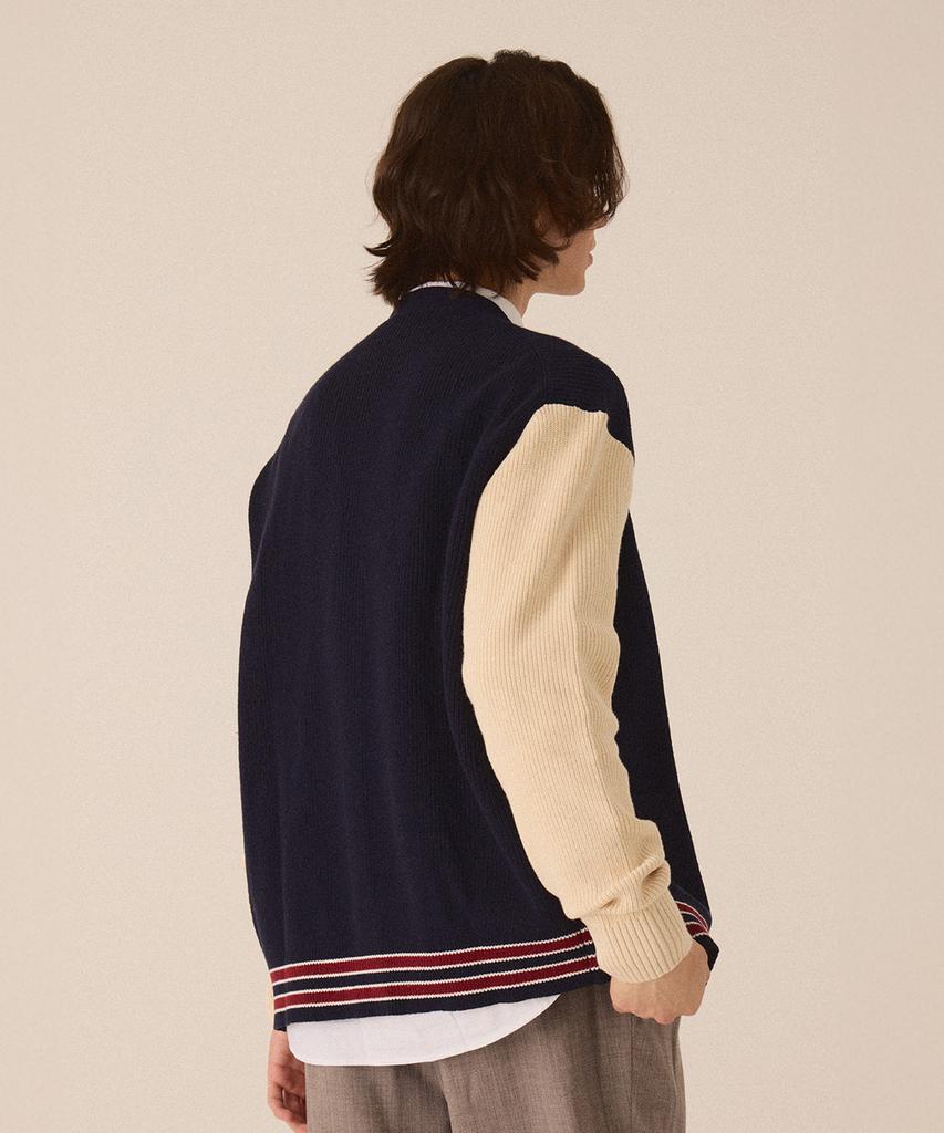 Cutz Color-Block Sleeve Knit Cardigan - 2 Colors