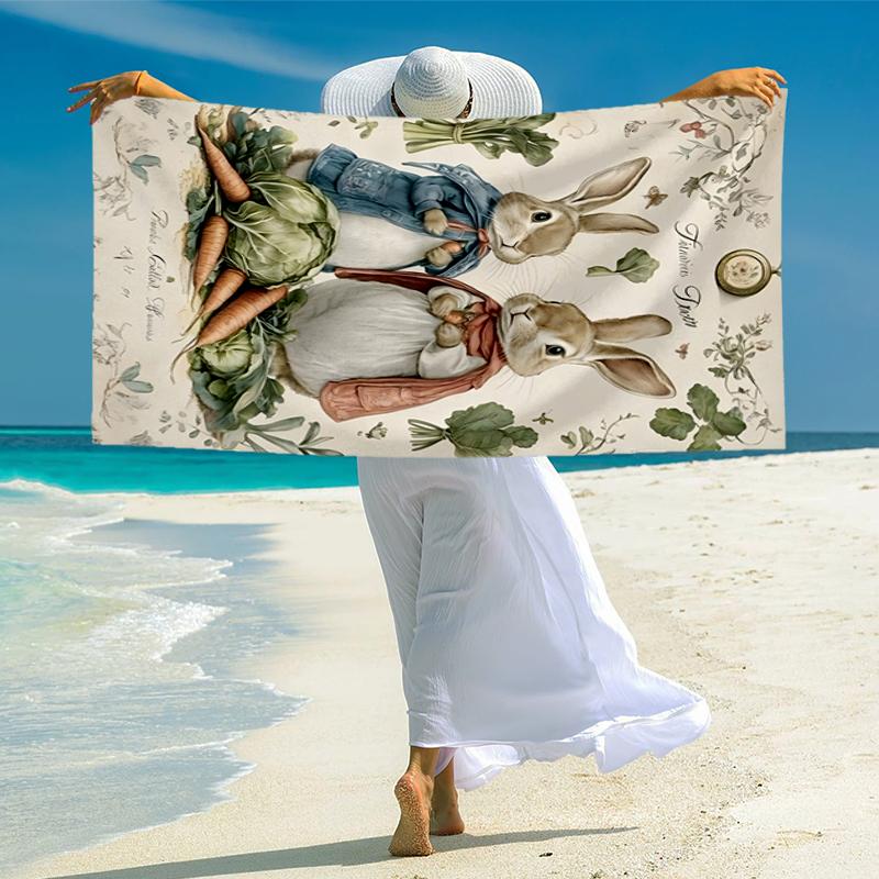 Peter Rabbit Fashion Beach Towel: Ideal for Summer Adventures Soft, Absorbent and Quick Drying Suitable for Swimming and Bathing