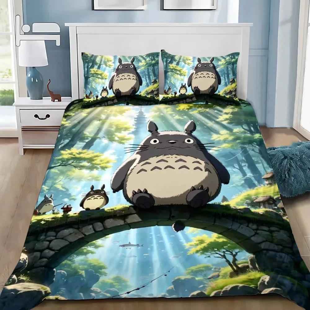 

Comforter Anime Bedding Set T-Totoros Kawaii Adult Boy Girl Bedroom Decoration Children Single Double Large Size Comforter (quilt)-EU Single(135*200cm)3pcs