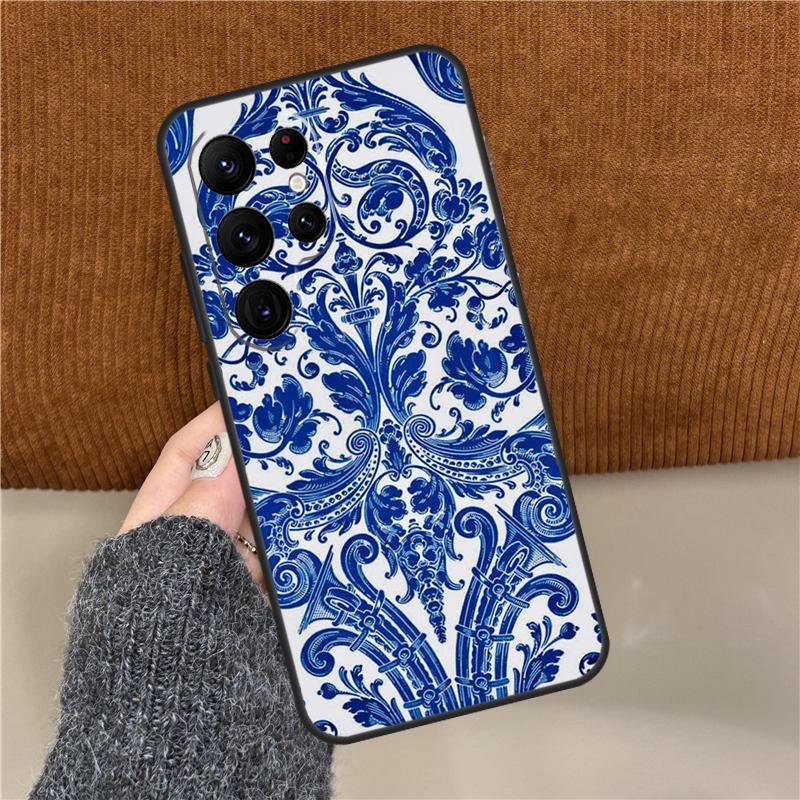 Azulejo Phone Case For Samsung Galaxy S25 Ultra S9 S10 S20 FE S21 S22 S23 Plus S24 Ultra Back Cover
